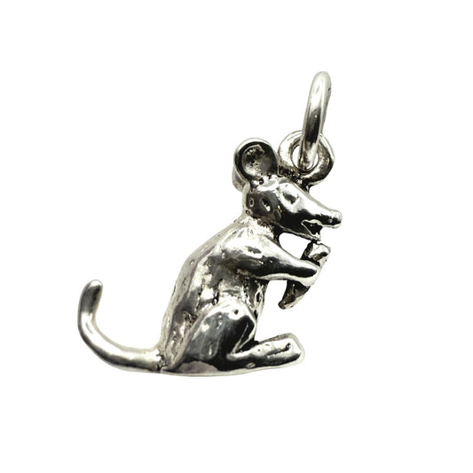 925 Sterling Silver Rat Charm