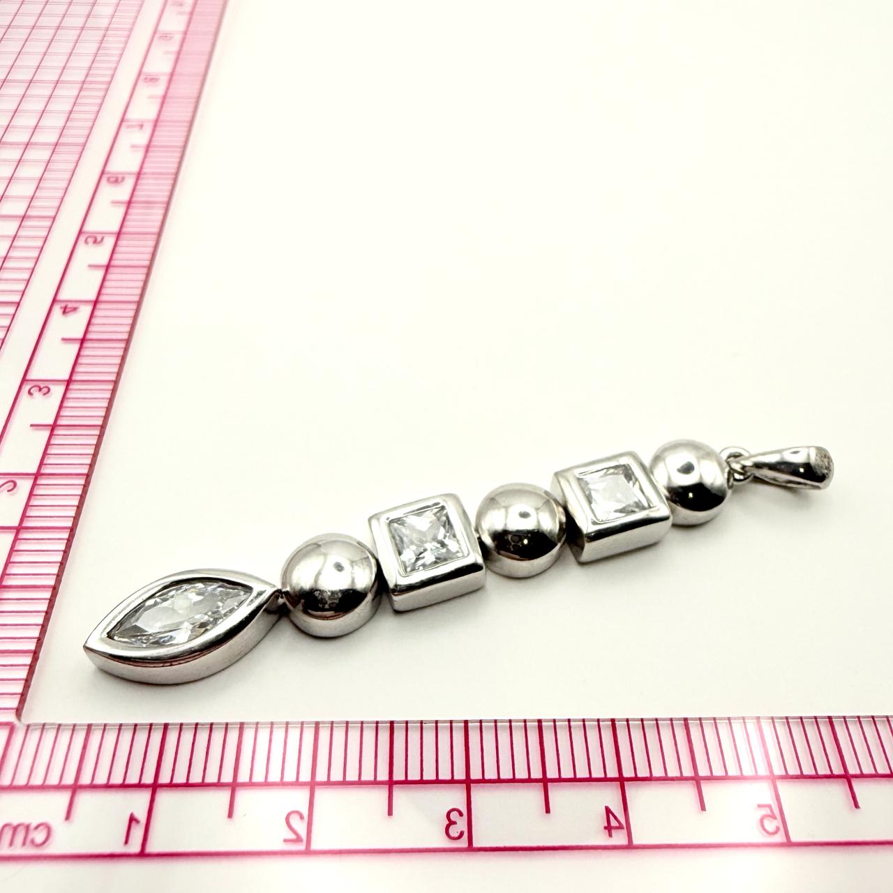 925 Sterling Silver Mixed-Cut Geometric Pendant