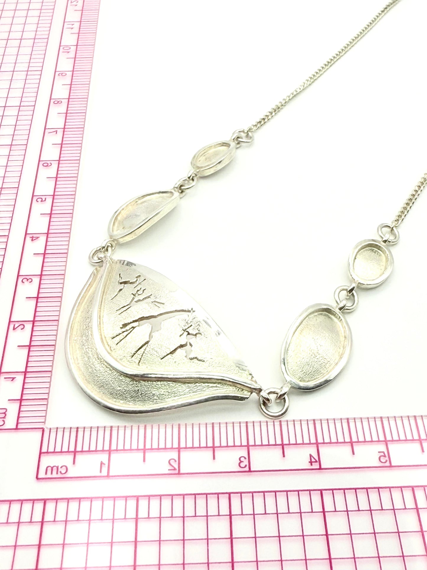 925 Sterling Silver 42cm African Rock art Necklace