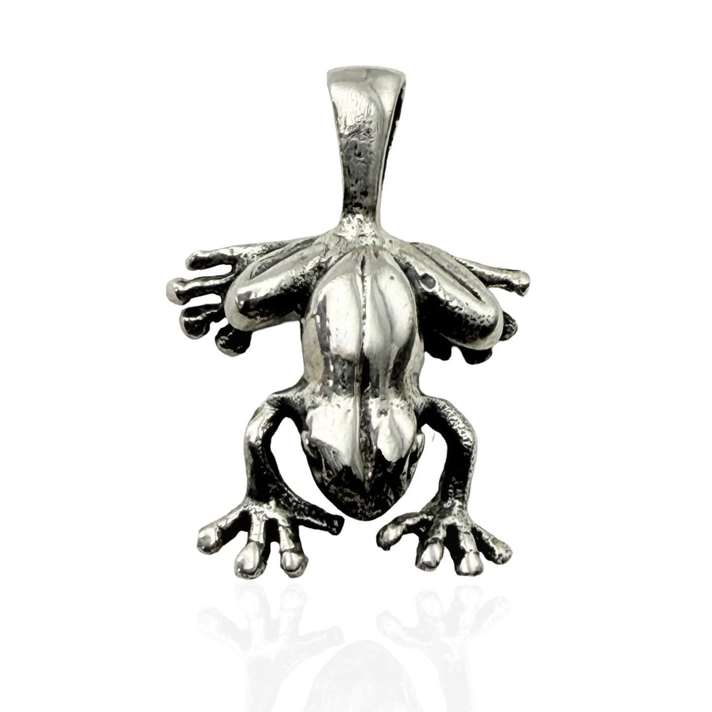 925 Sterling Silver Frog Pendant
