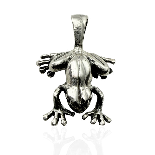925 Sterling Silver Frog Pendant