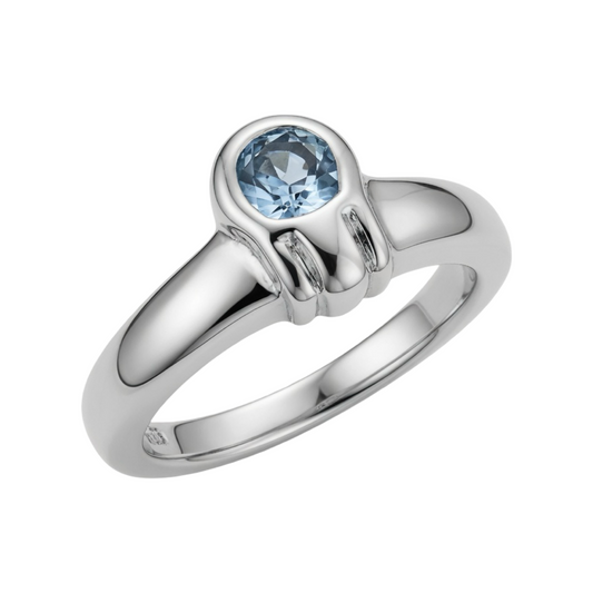 Tidal Flow Solitaire Ring Sterling Silver 925