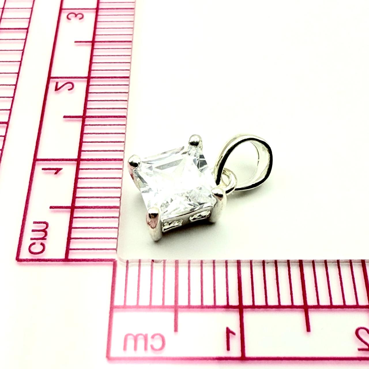 925 Sterling Silver Clear C/Z Pendant