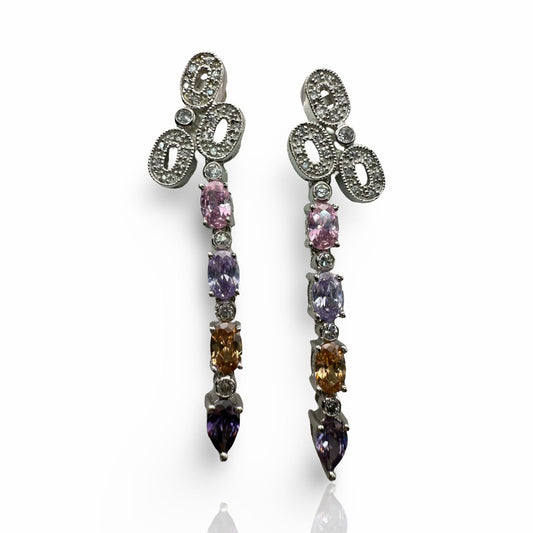 925 Sterling Silver Semi-precious Chain Earring