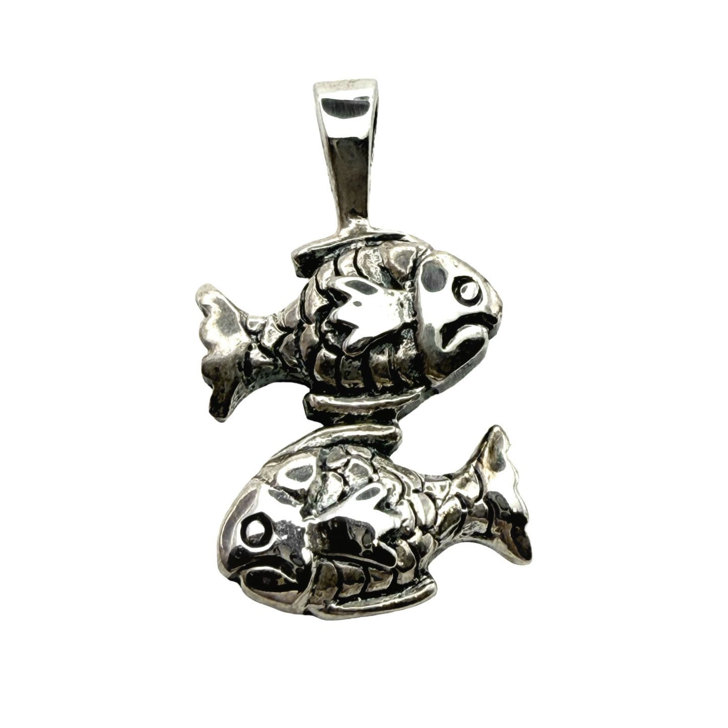 925 Sterling Silver Sad Fish Pendant