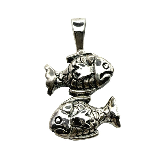 925 Sterling Silver Sad Fish Pendant