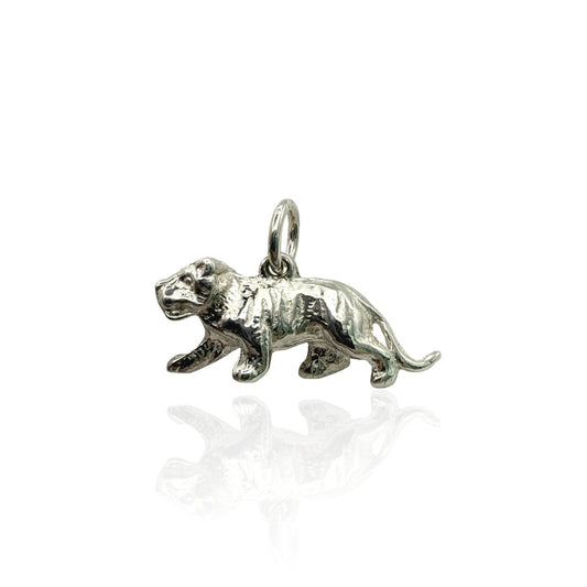 925 Sterling Silver Handmade Tiger Charm