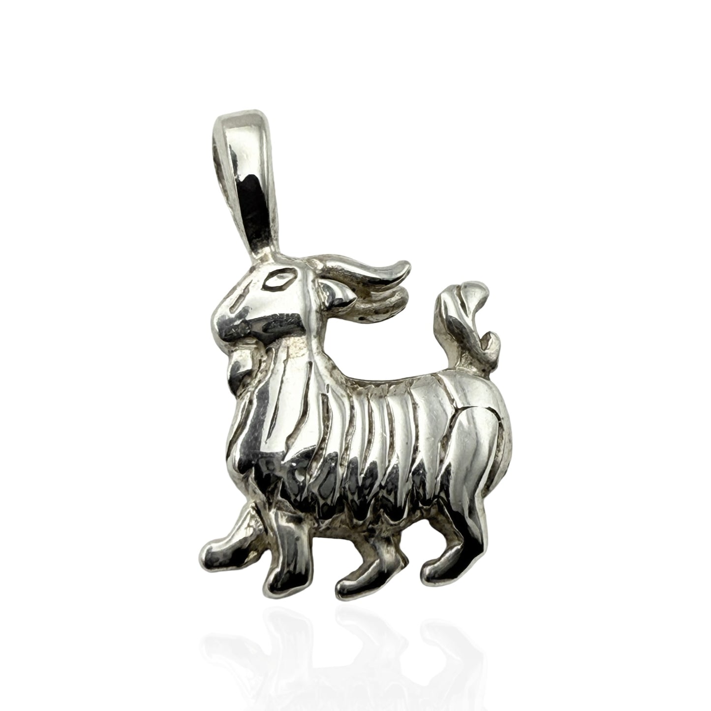 925 Sterling Silver Goat Pendant