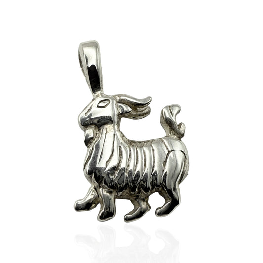 925 Sterling Silver Goat Pendant