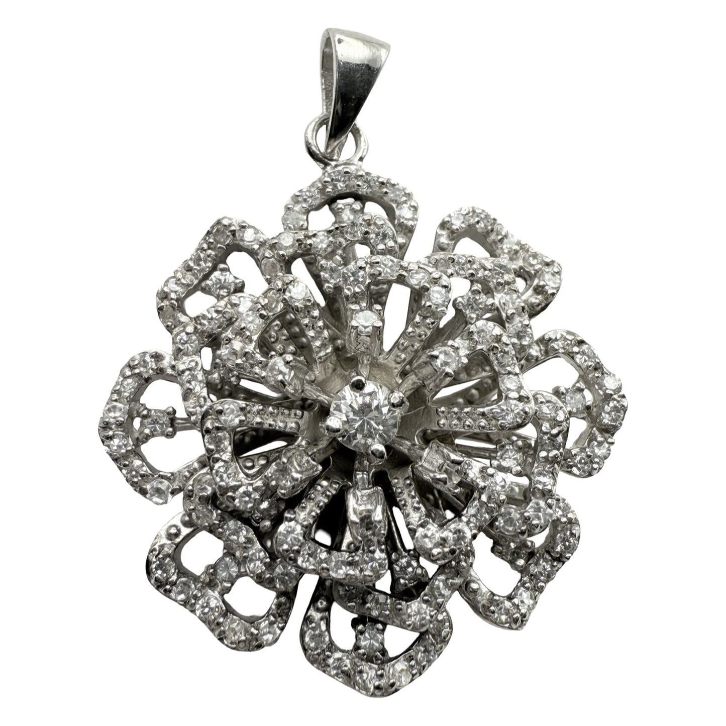 925 Sterling Silver Floral Filigree Pendant