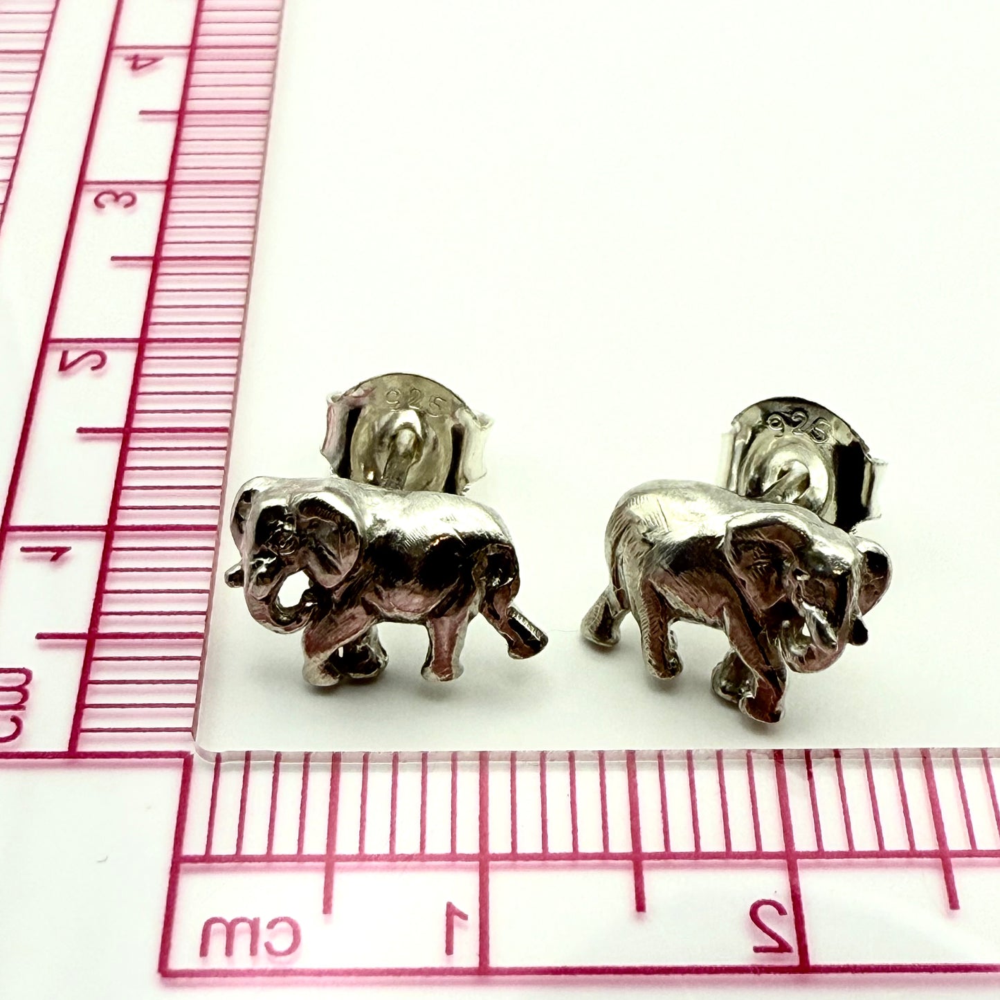 925 Sterling Silver Elephant Earrings