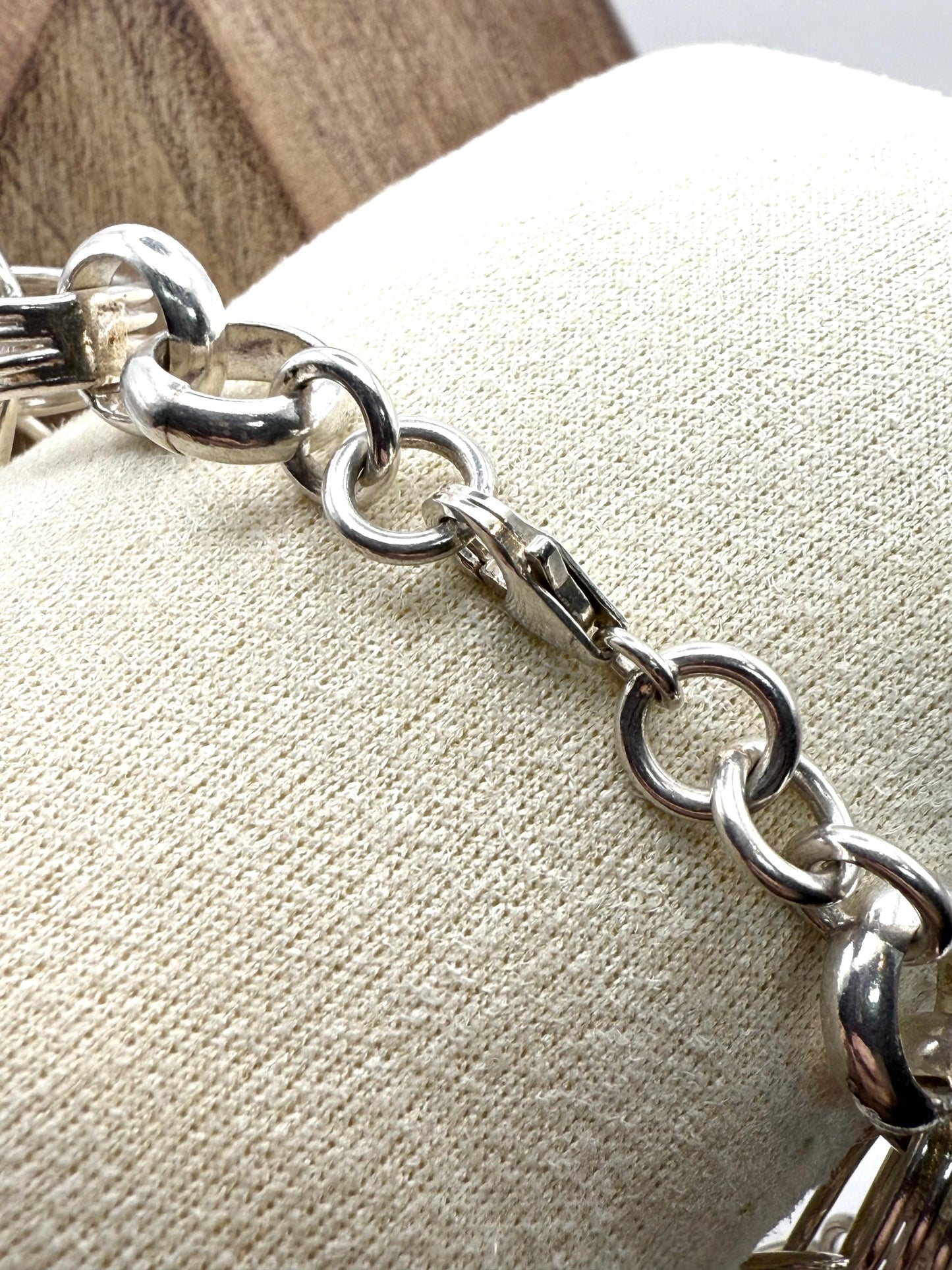 925 Sterling Silver 18.5cm. Medium Link Bracelet