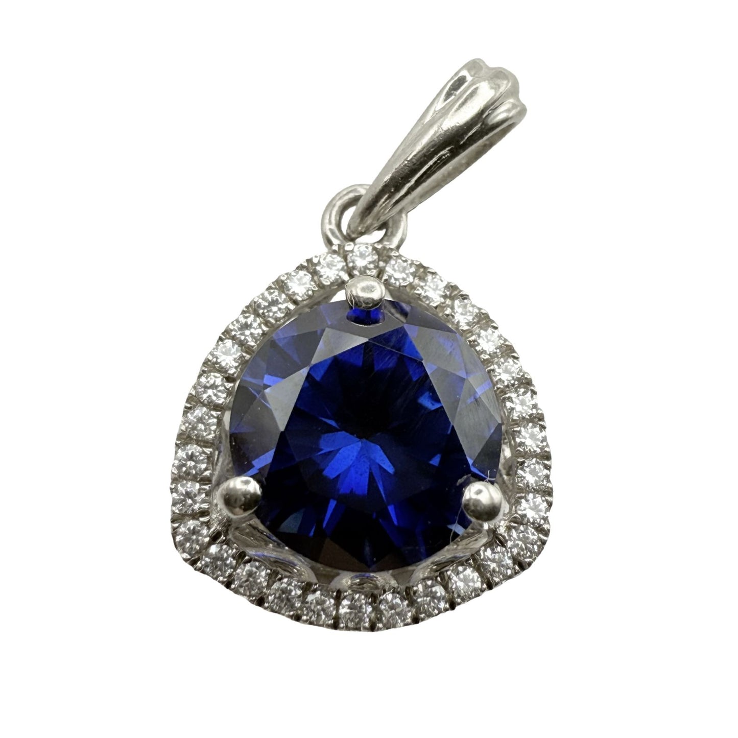 925 Sterling Silver Blue Sapphire-hued Pendant