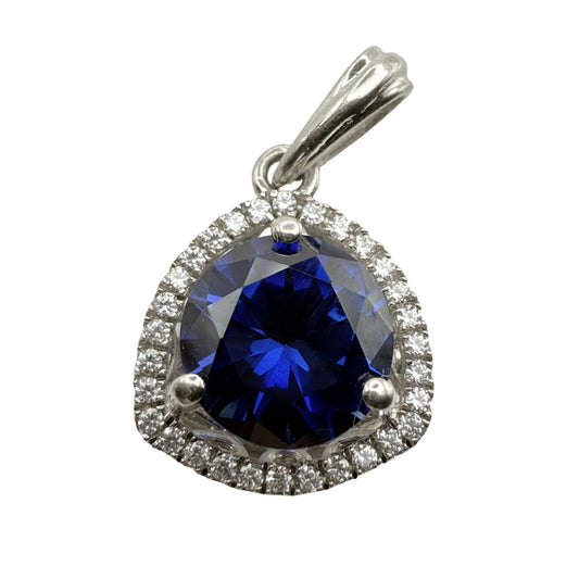 925 Sterling Silver Blue Sapphire-hued Pendant