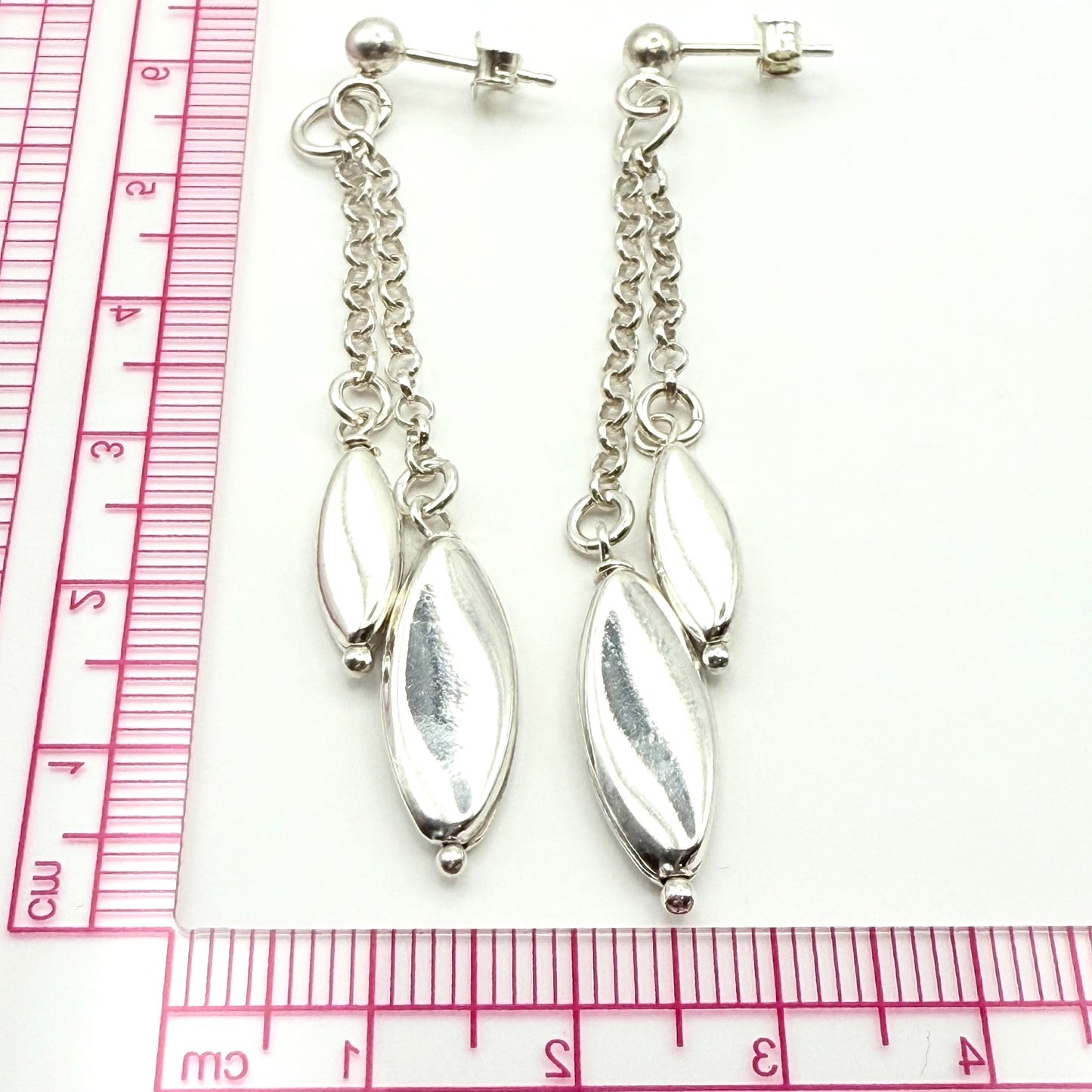 925 Sterling Silver Marquis Cascade Dangles Earrings