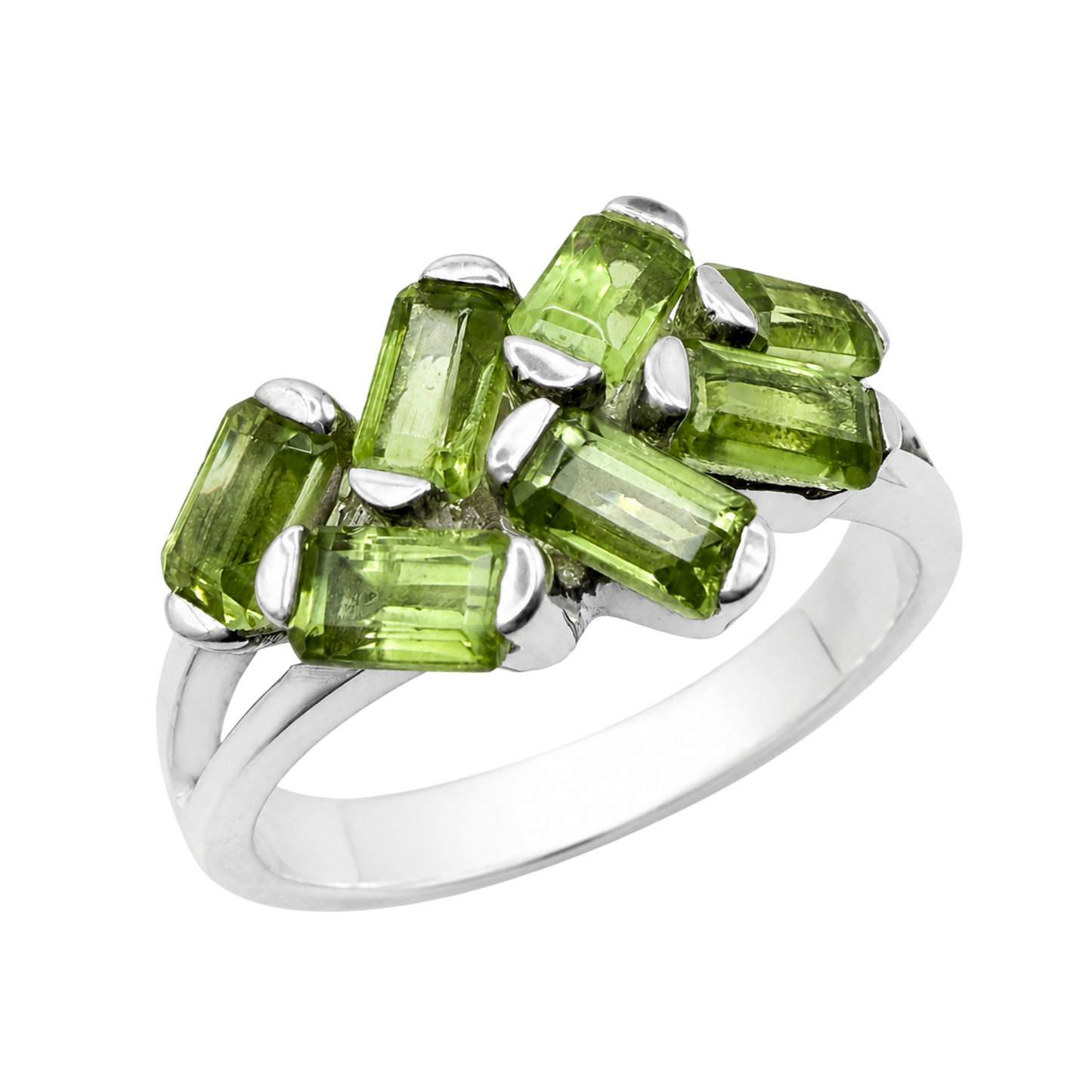 Natural Peridot Ring Sterling Silver 925
