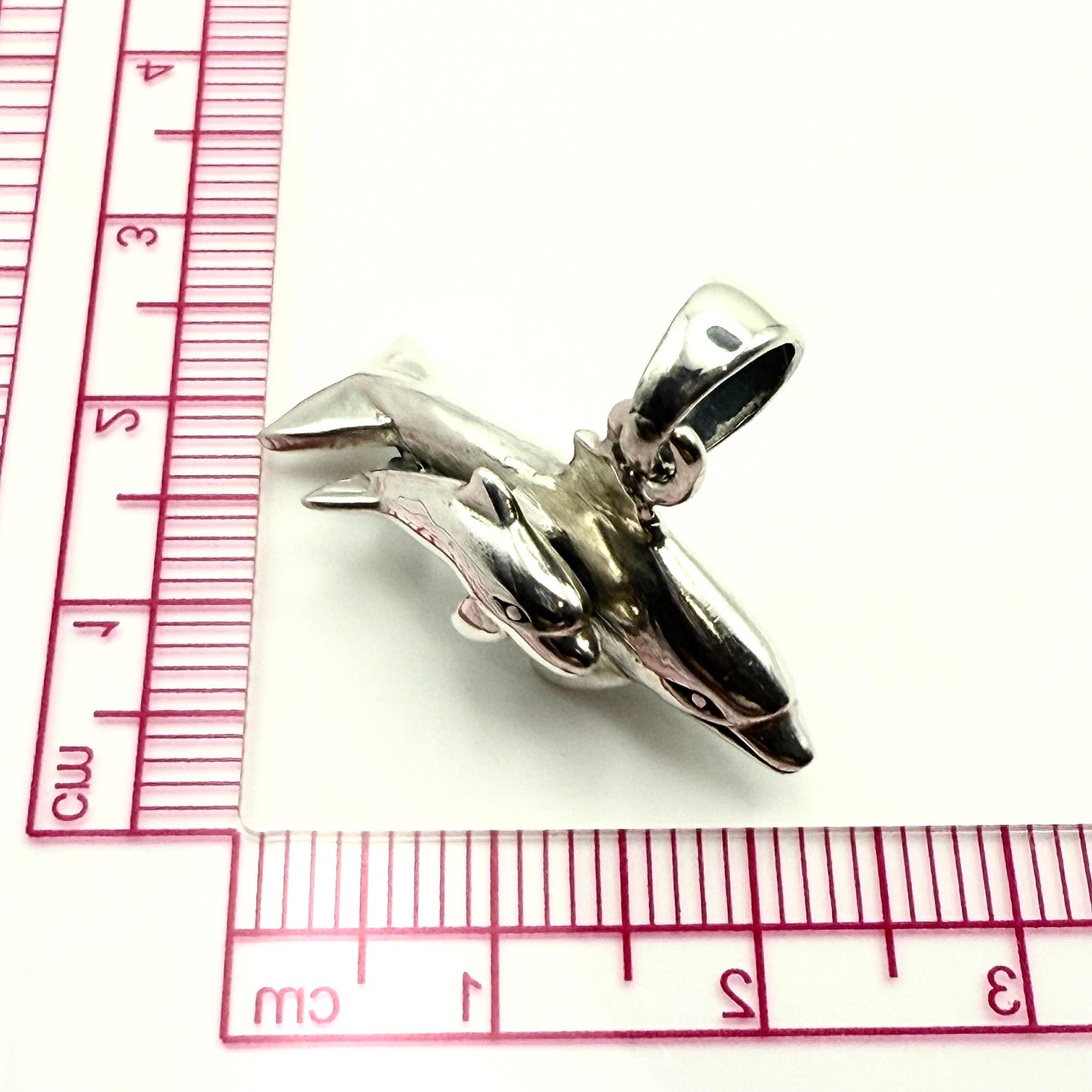 925 Sterling Silver Dolphin Pair Pendant