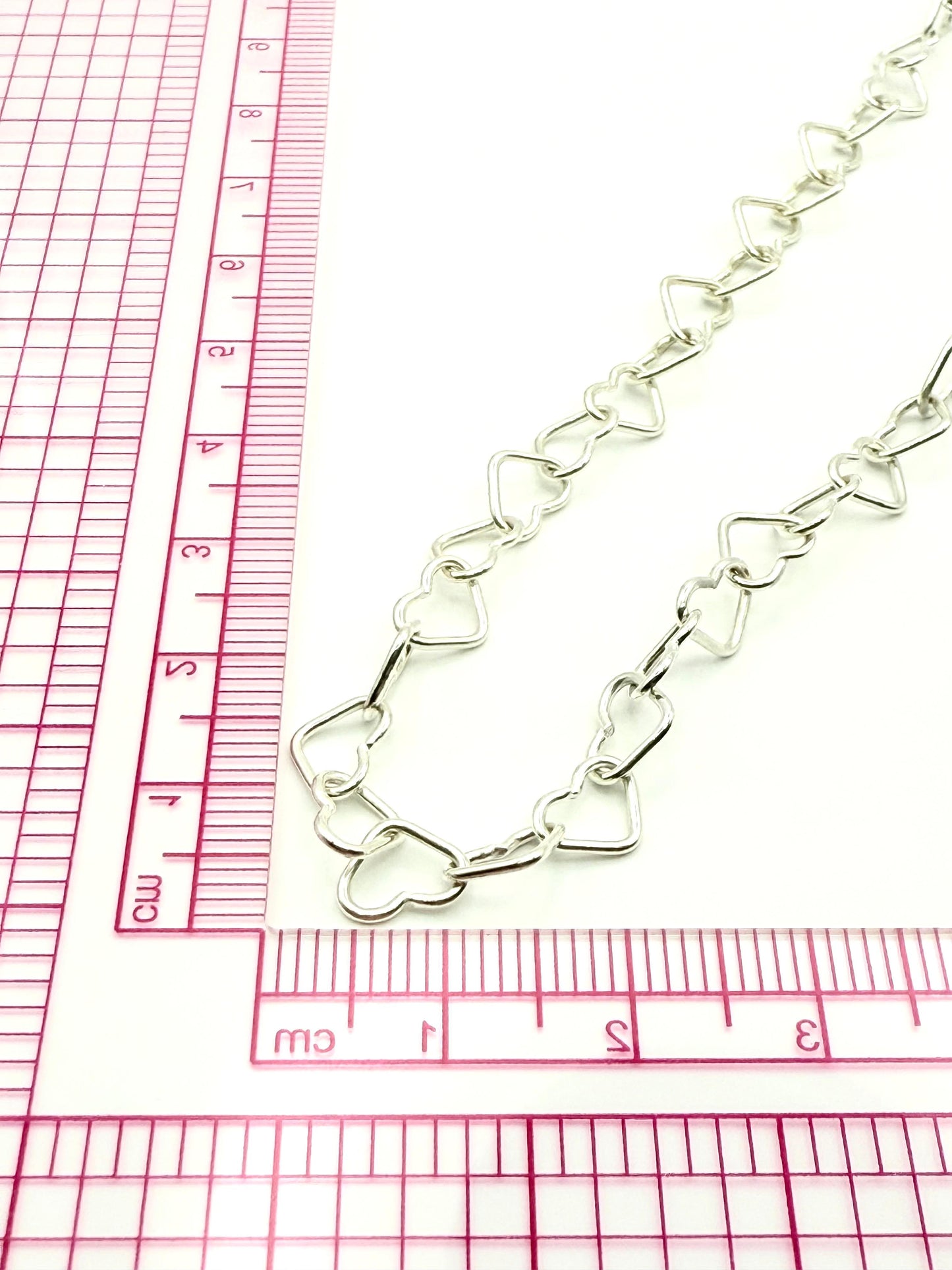 925 Sterling Silver Heart Link Necklace