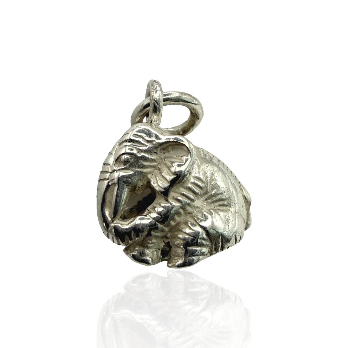 925 Sterling Silver Solid Handmade sitting elephant Charm/ Pendant