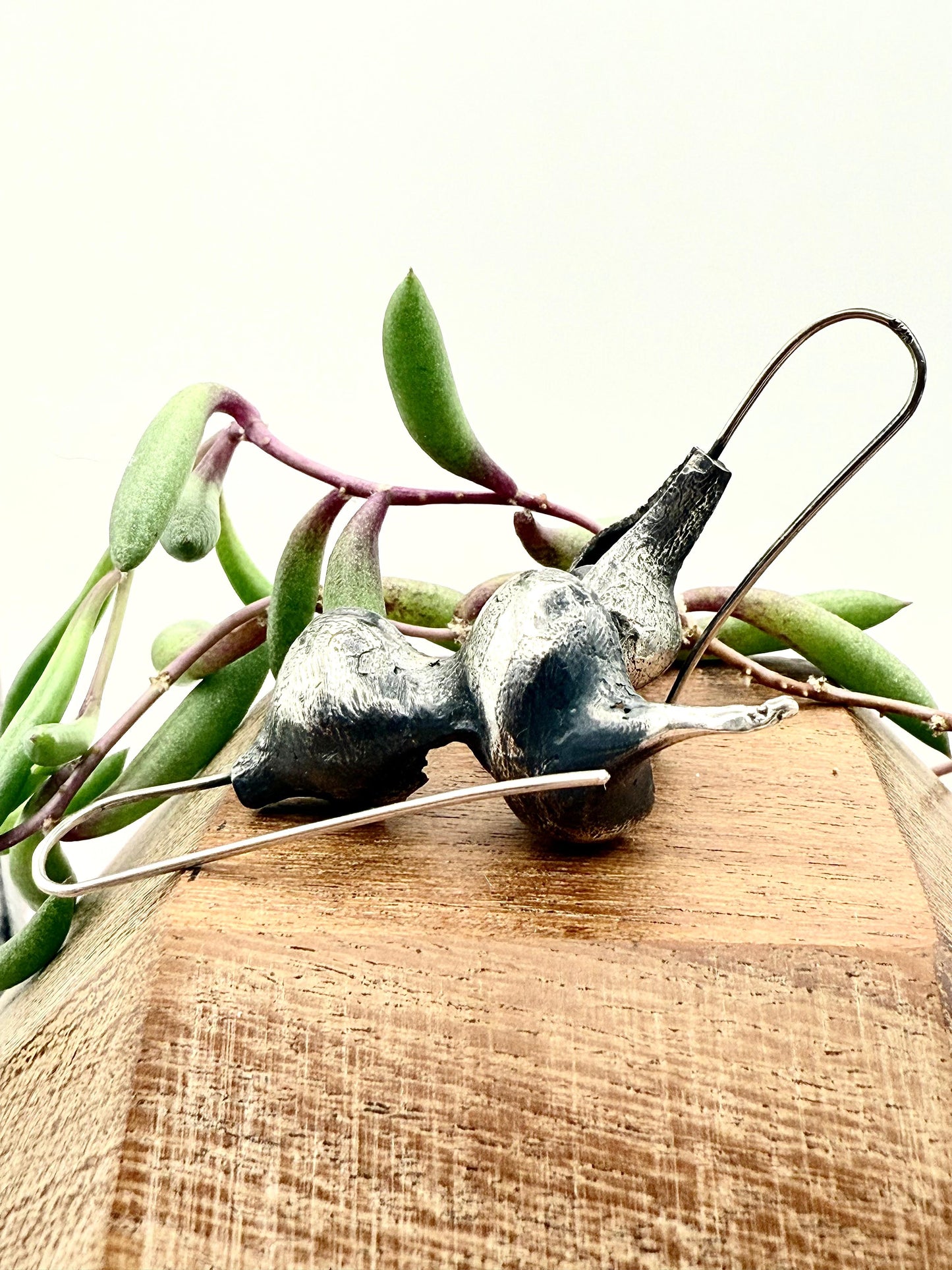 Lucky Bean with Pearl Earrings Sterling Silver 925