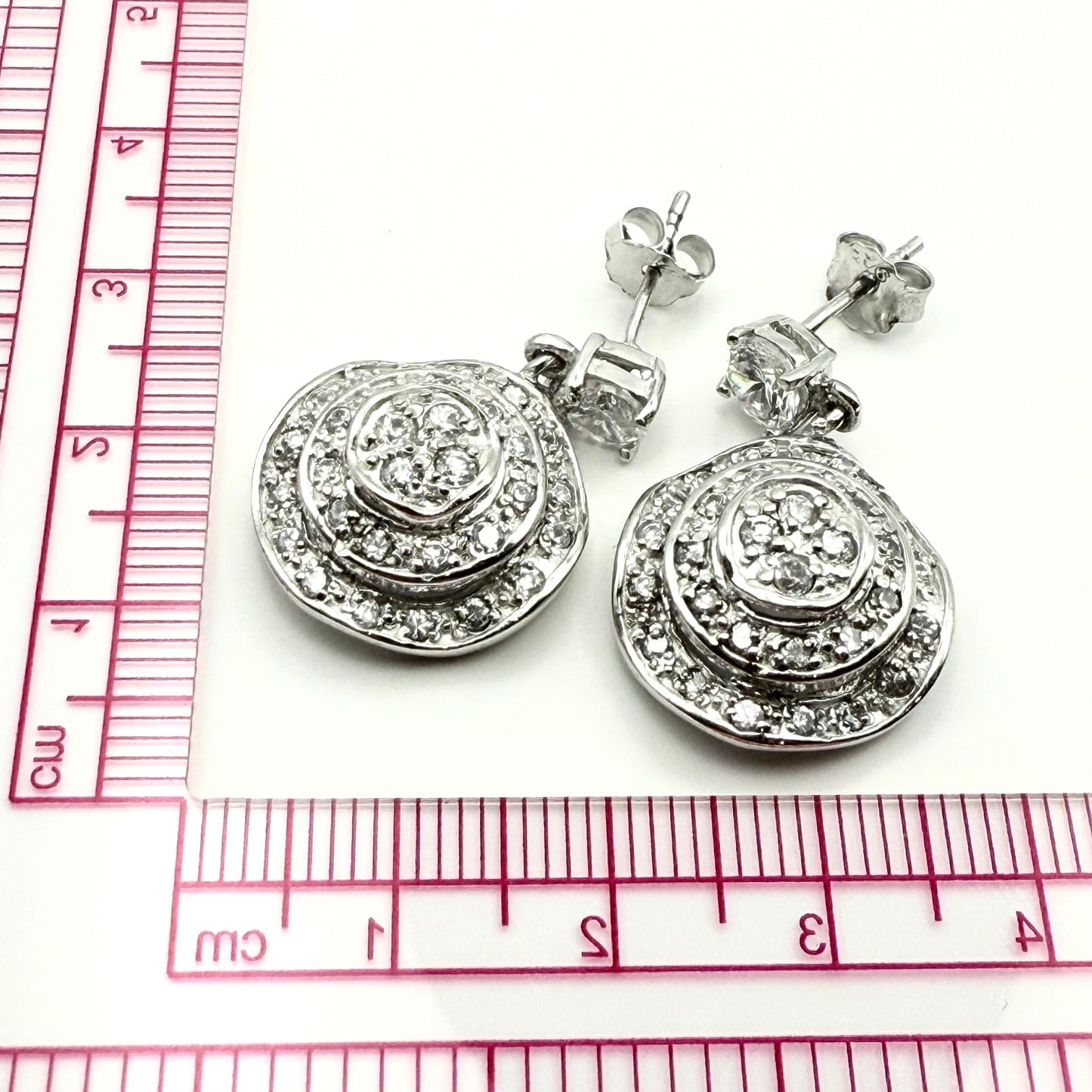925 Sterling Silver Pavé Dome Earrings