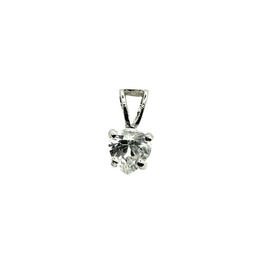 925 Sterling Silver Heart Solitaire C/Z Pendant
