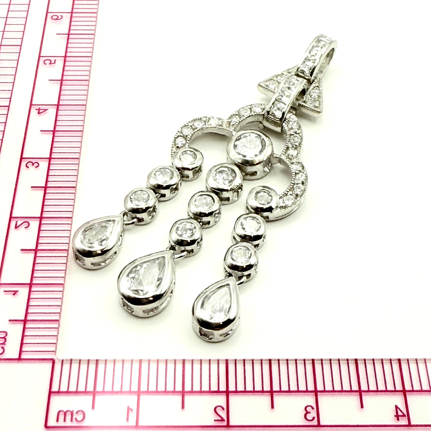 925 Sterling Silver C/Z Rain Drops Pendant
