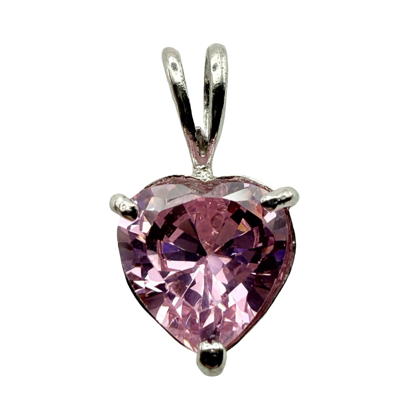 925 Sterling Silver Pink Heart Pendant