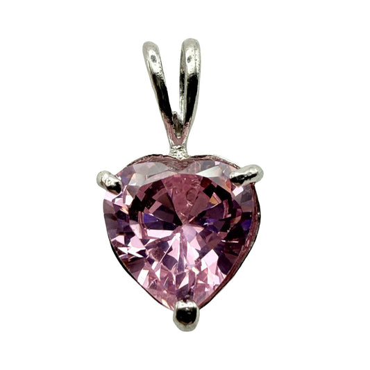 925 Sterling Silver Pink Heart Pendant