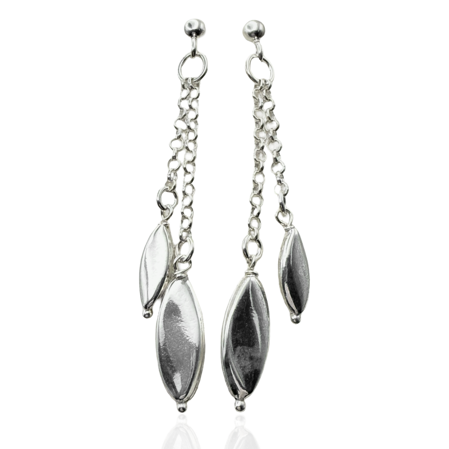 925 Sterling Silver Marquis Cascade Dangles Earrings