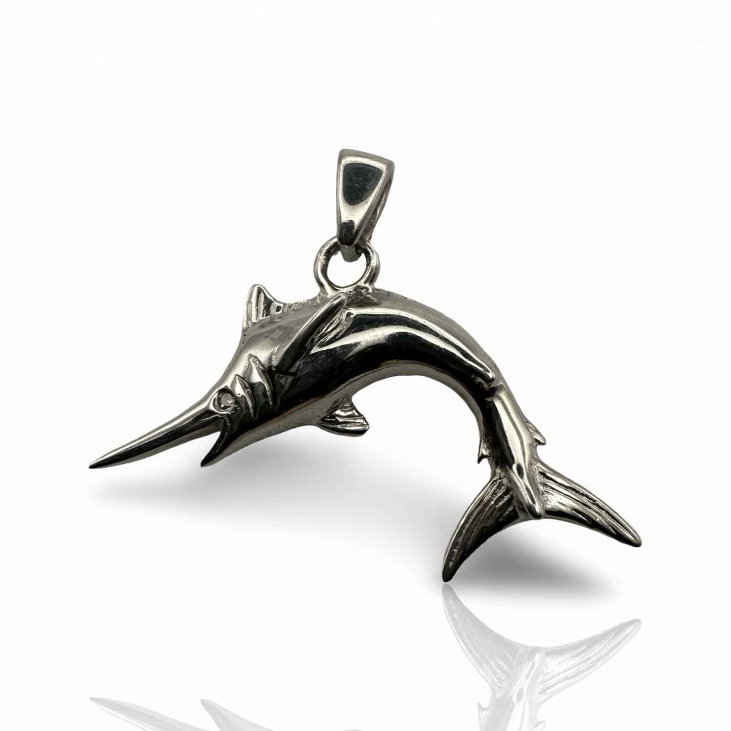 925 Sterling Silver Medium Swordfish Pendant