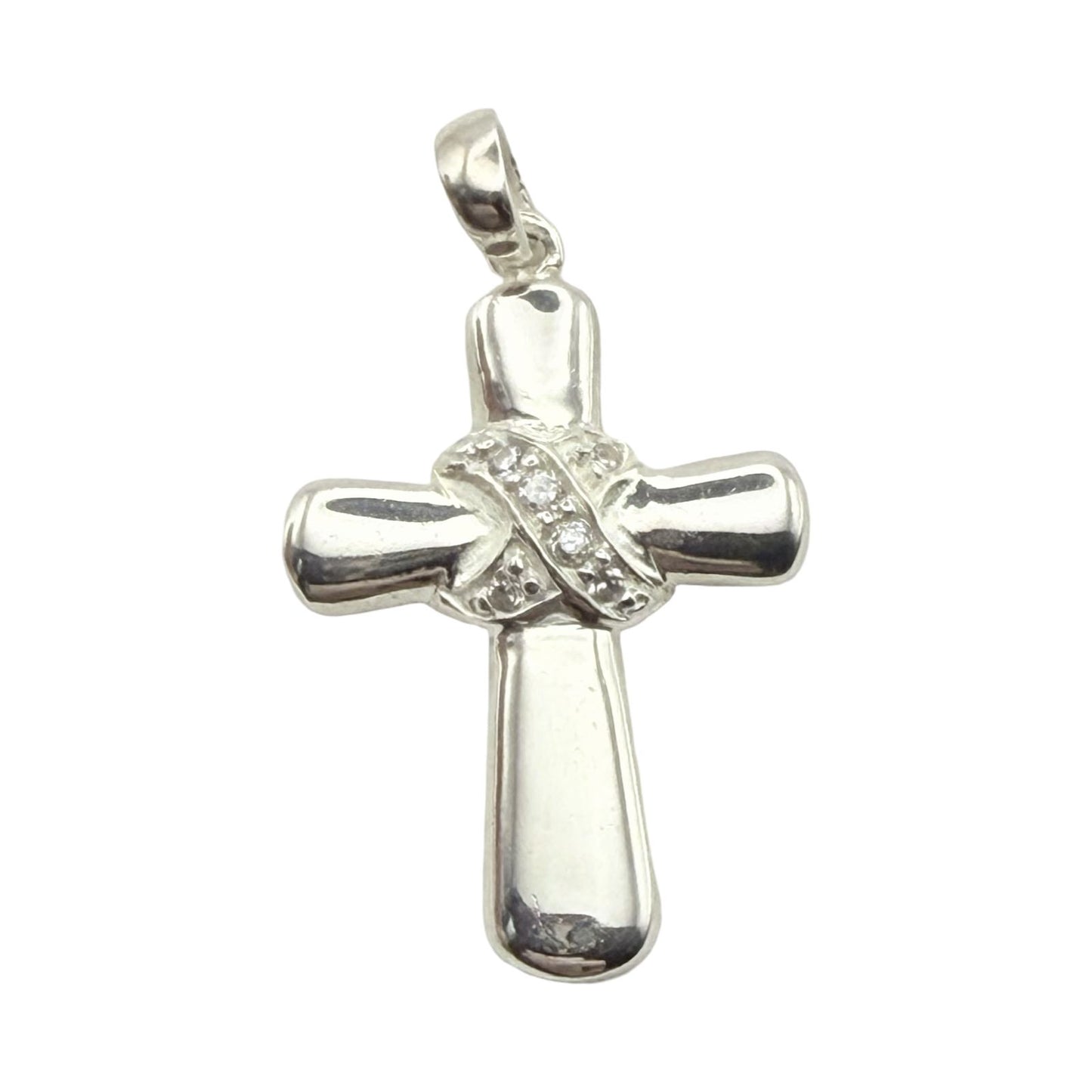 925 Sterling Silver C/Z Cross Pendant