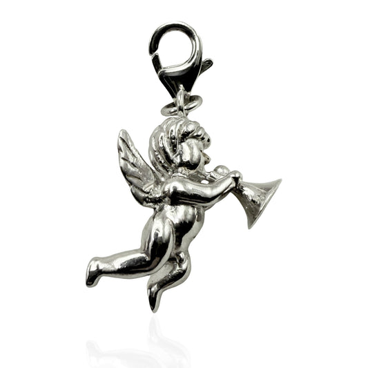 925 Sterling Silver Trumpet Angel Charm