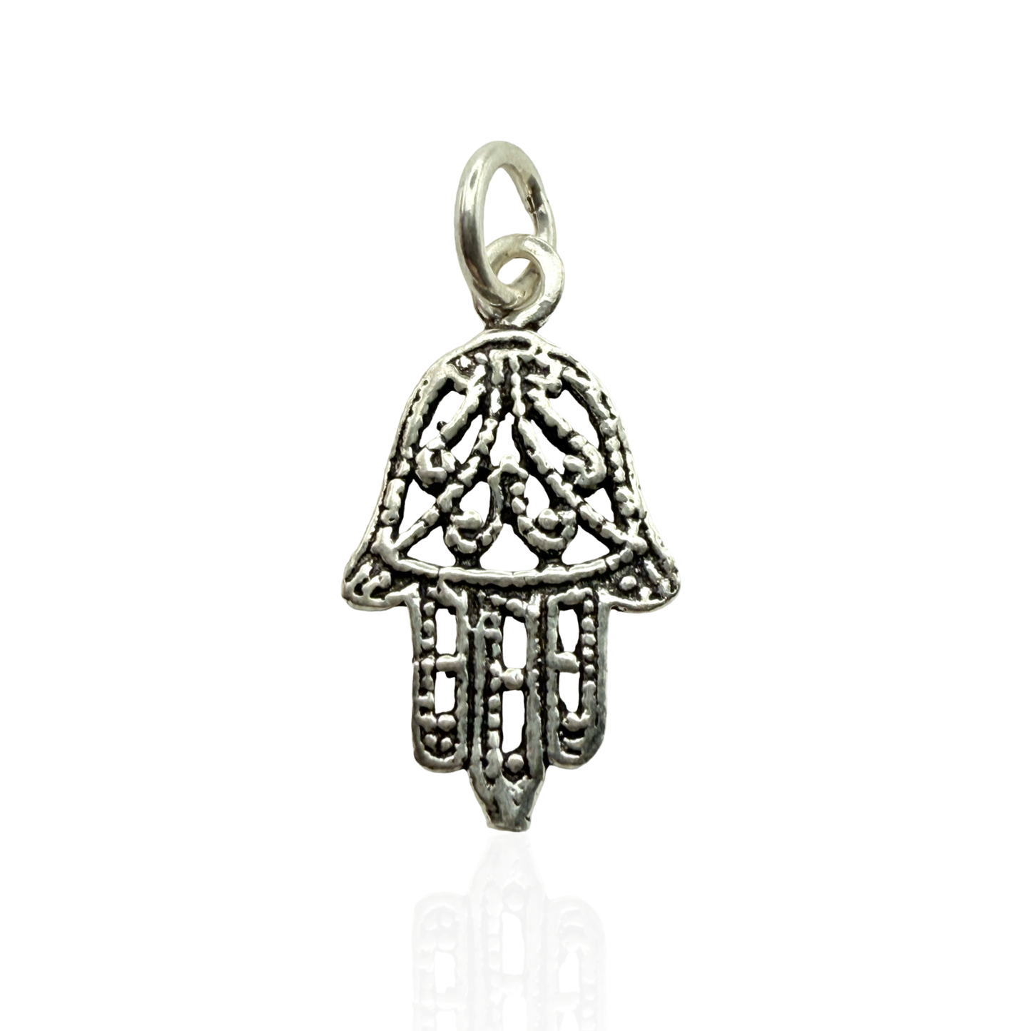 925 Sterling Silver Petite Filigree Hamsa Charm