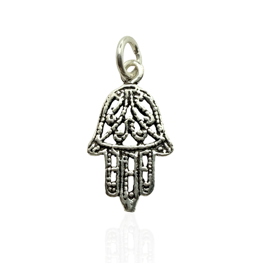 925 Sterling Silver Petite Filigree Hamsa Charm