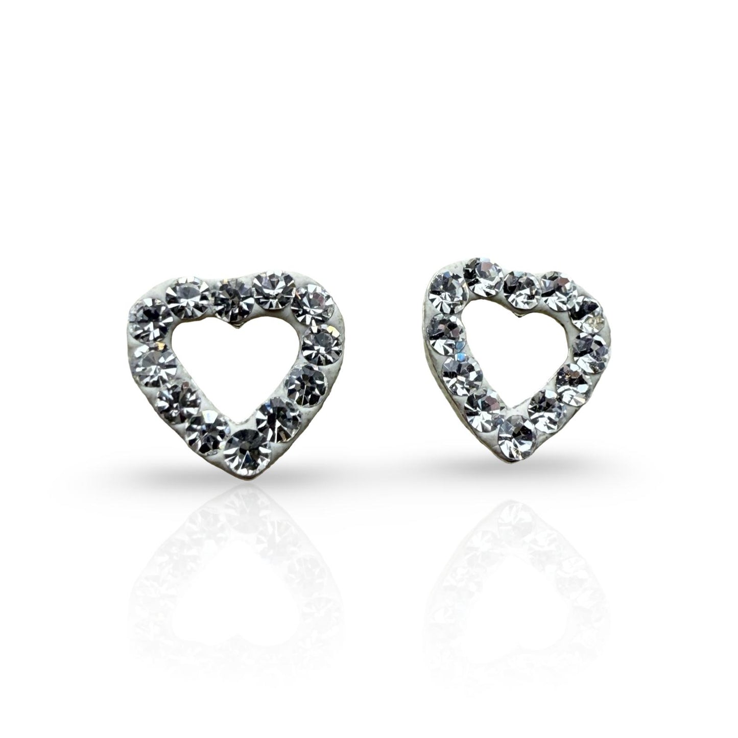 925 Sterling Silver Heart C/Z Earrings