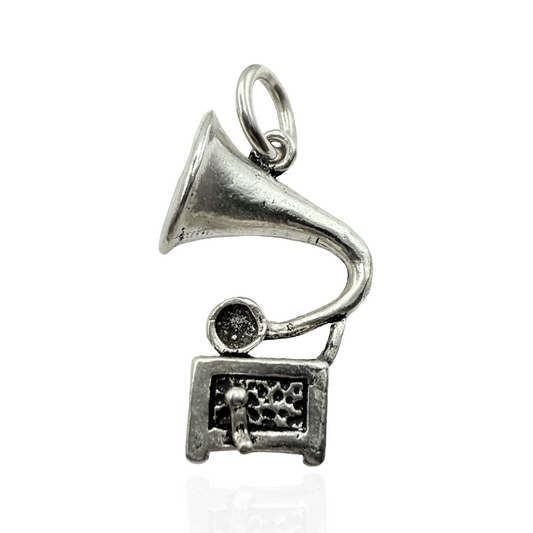 925 Sterling Silver Vintage Record Player Charm