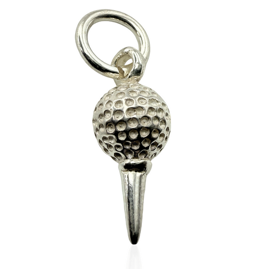 925 Sterling Silver Golf Ball and Pin Charm