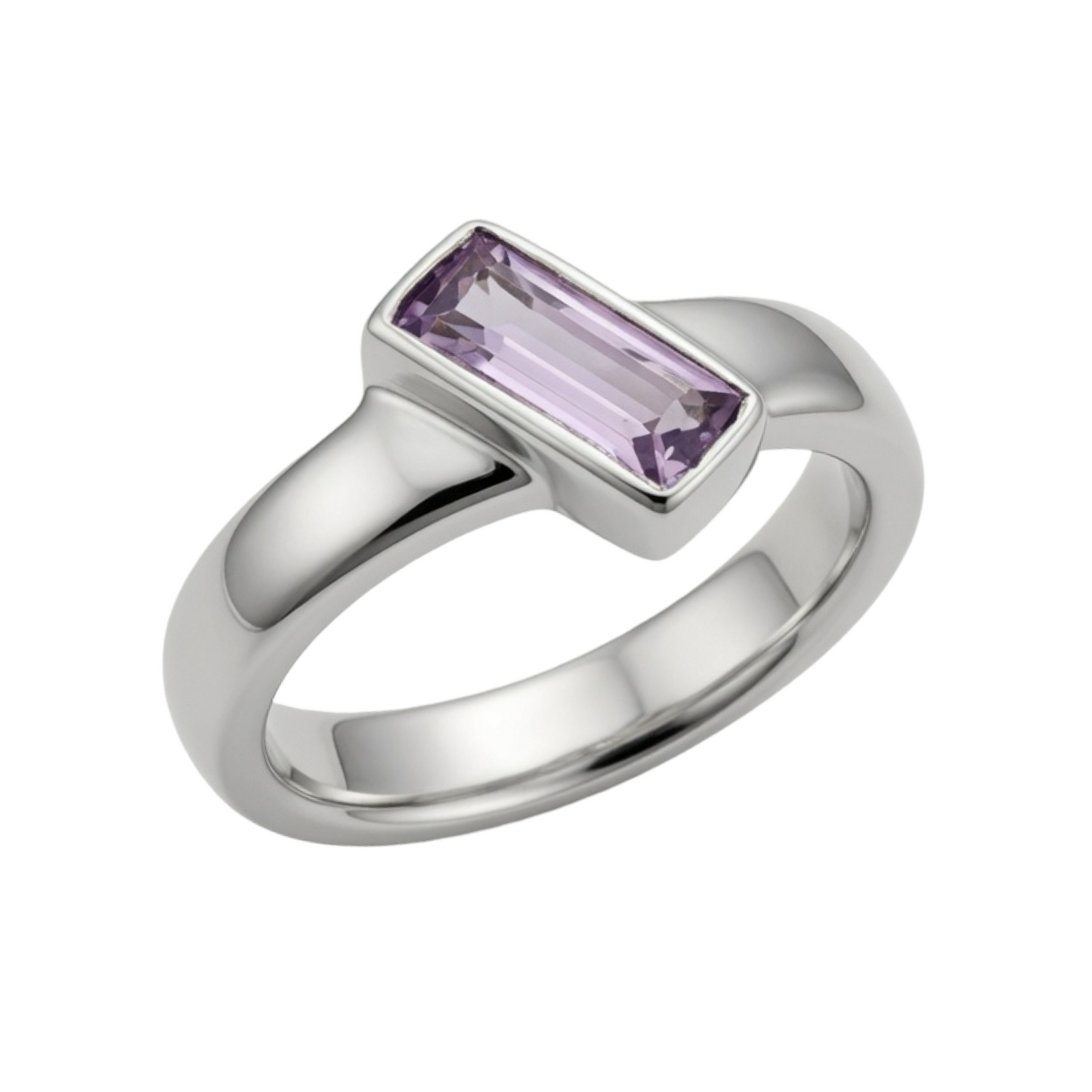 The Tilt Amethyst Handmade Ring Sterling Silver 925