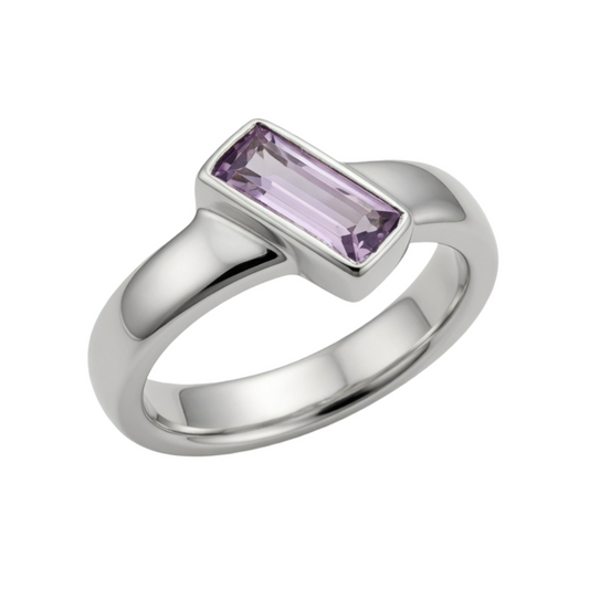 The Tilt Amethyst Handmade Ring Sterling Silver 925