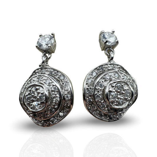 925 Sterling Silver Pavé Dome Earrings