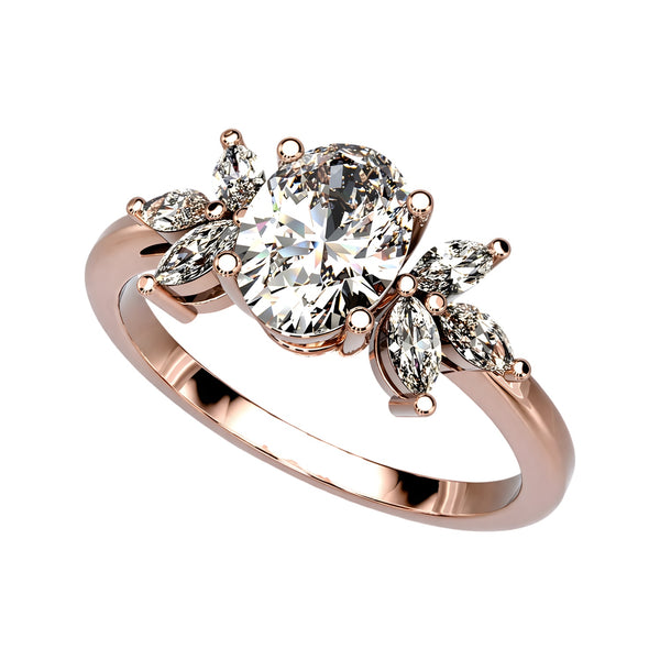 Botanical Oval Cluster Ring