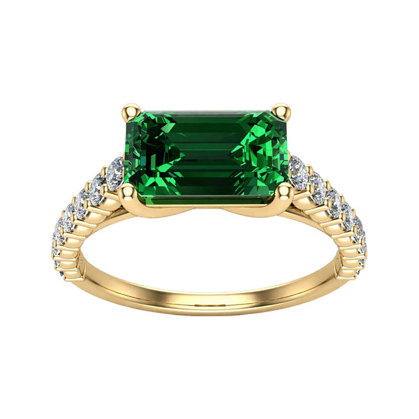 Emerald-Cut Horizon Ring